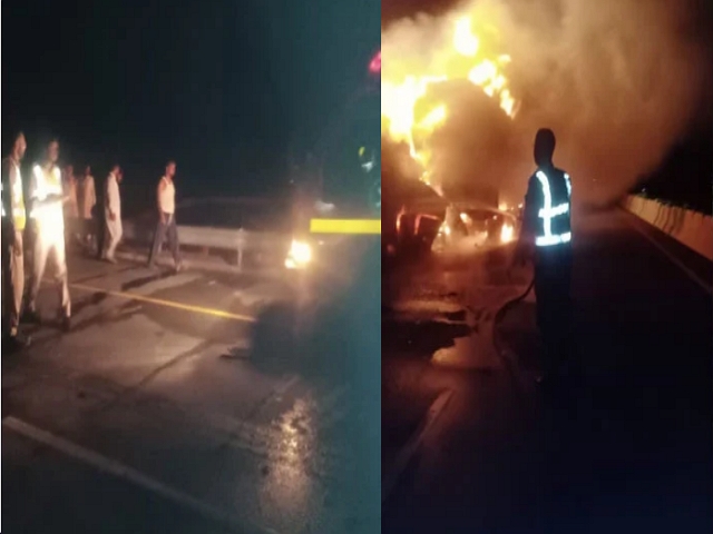 موٹروے ایم 5 پر مسافر بس اور آئل ٹینکر کے درمیان خوفناک تصادم ، کم از کم 20 مسافر ہلاک