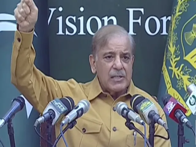 PM Shahbaz Sharif during News Conference Photo File 640x480