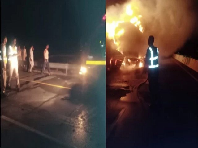 Motorway M 5 Accident between bus and Oil Tanker Photo File 640x480