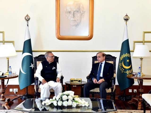 PM Shahbaz and President Arif Alvi meeting Photo Facebook 640x480